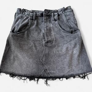 Free people east of Eden denim skirt in charcoal black 29
